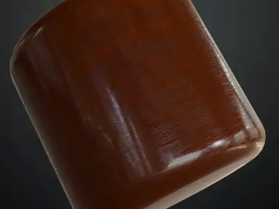 Polished Dark Mahogany Wood Surface PBR Texture