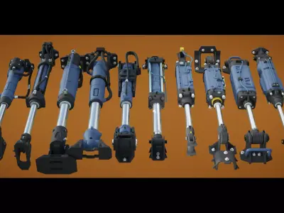 Hydraulic and pneumatic cylinders 3D model