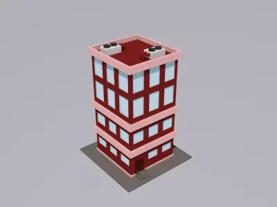 Cartoon House Low-poly 3D model 19