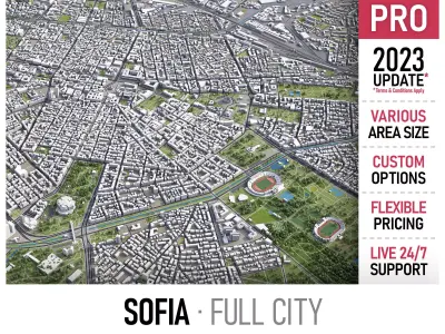 Sofia - 3D City Model Low-poly 3D model