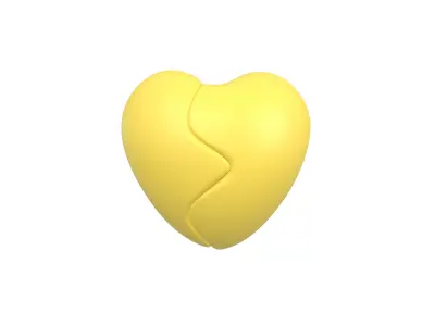 Broken Heart v1 009 Low-poly 3D model