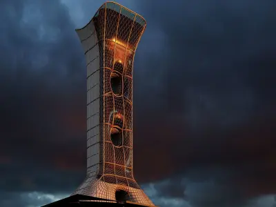 skyscraper organic 3D model and render file 3D model