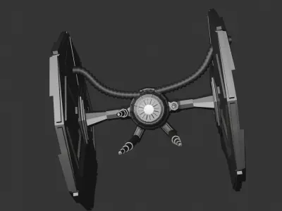 Custom Star wars Tie fighter Low-poly 3D model