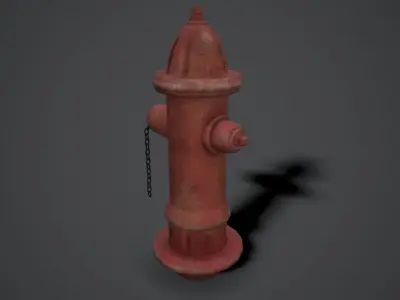 Street Hydrant Low-poly 3D model