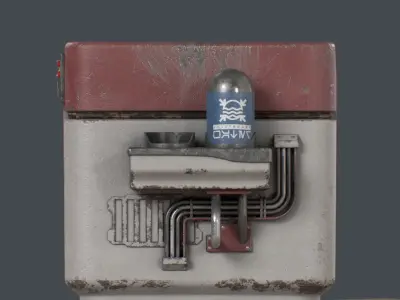 Scifi Futuristic Pot Low-poly 3D model