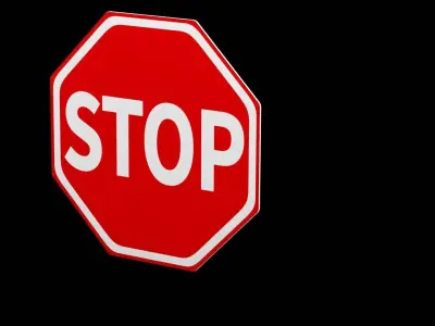 Street Sign Stop Low-poly 3D model