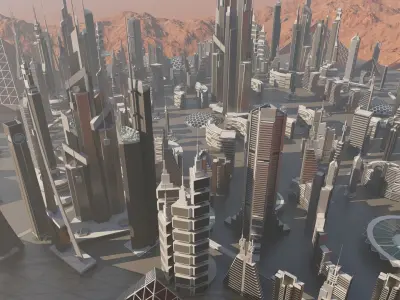 Future city -modern city- urban 3D model