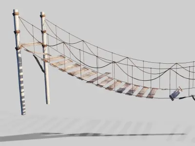 blender geometry nodes procedural rope bridge generator 3D model