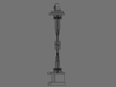 Futuristic Tower Low-poly 3D model