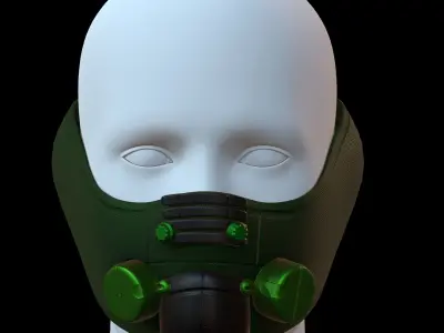 Gas mask helmet 3d model scifi Low-poly  Low-poly 3D model 239