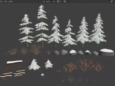 Winter Forest Environment 3D model