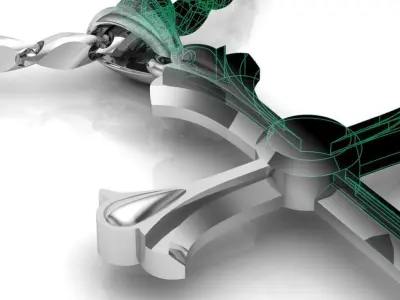 Lightweight Cross pendant 3D print model