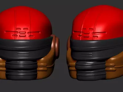 Gas mask helmet 3d model scifi Low-poly  3D model 5