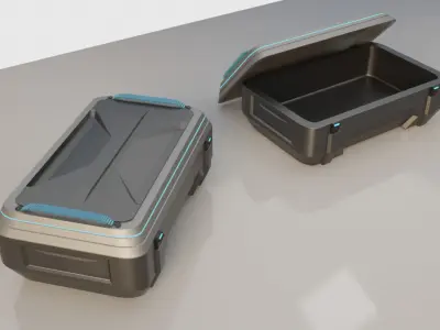 Cycber crate hardsurface 3d model Low-poly 3D model