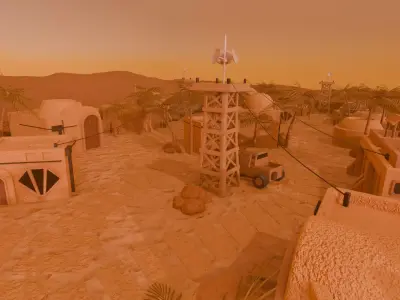 Mars Station Low-poly 3D model