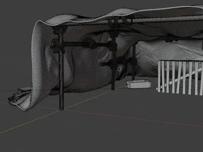 small pirate tent shop asset 3D model