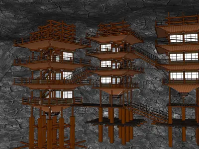 Reverse Pagodas 3D model