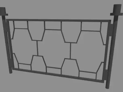 Fence 02 Low-poly 3D model