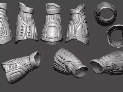 Predator falconer left gauntlet  3D model