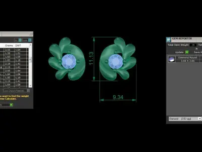 Solitaire Super Light Weight Stud Earring 3D print model