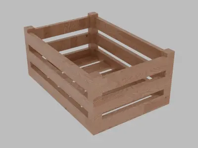 wooden box  Low-poly 3D model