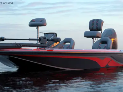  Performance Fishing Boat Red Black Rigged 