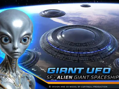 Giant UFO - LowRes Model Low-poly 3D model
