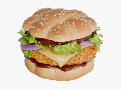  Realistic Chicken Burger Nuggets 