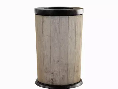 Street Trash Can B 02 Low-poly 3D model