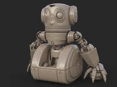 Cute Robot Clay 3D model