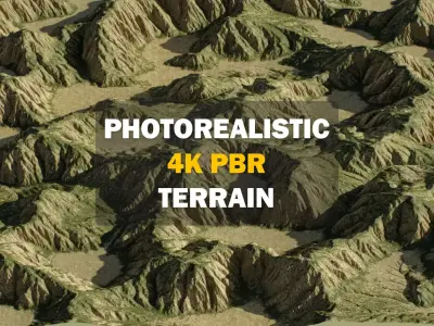 Realistic Valley 3D Terrain Environment PBR Ready Low-poly 3D model