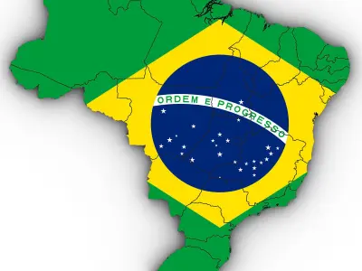 3d Political Map of Brazil 3D model