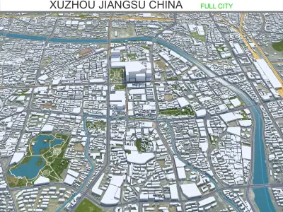 Xuzhou Jiangsu China 40km AI Low-poly 3D model