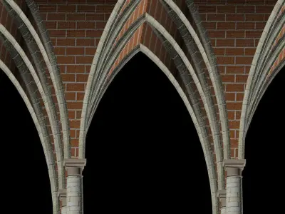 Vaults Collection wooden poles Low-poly 3D model