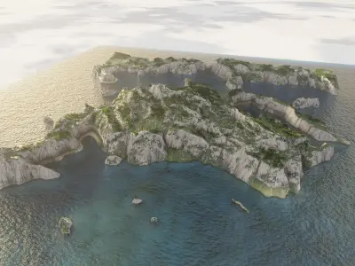 Island Terrain 3D model