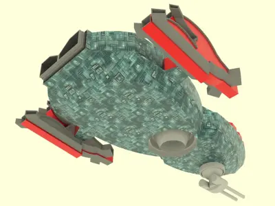 Mig - 800 Spaceship  Low-poly 3D model