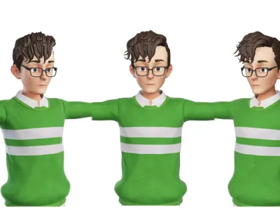 Teen Boy Green 3D model