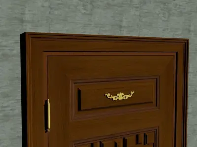 Entry door - Wood 3D model