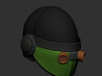  helmet scifi high poly sculpt   3d printable  3D model
