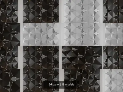 3d panel geometric wall panels 3D Model Pack