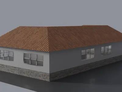 House with roof Low-poly 3D model