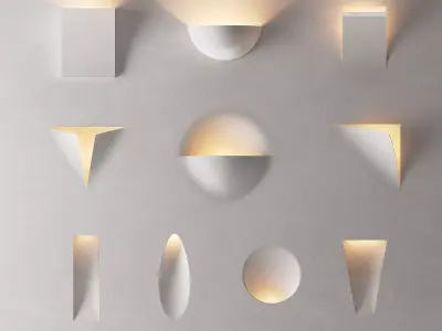 Minimalist Artistic Wall Light Set 3D model