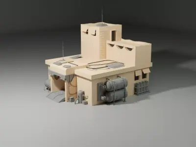 Sci-Fi building Low-poly 3D model buy