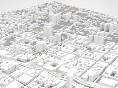 Cityscape Santiago Chile 3D model