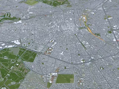 San Luis Potosi Mexico 35km AI Low-poly 3D model