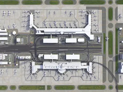 Tokyo Haneda Airport Low-poly 3D model