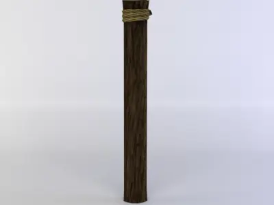 Fence segment pole Low-poly 3D model