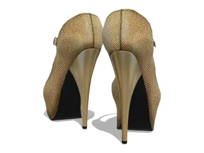 Gold Heels V2 Low-poly 3D model