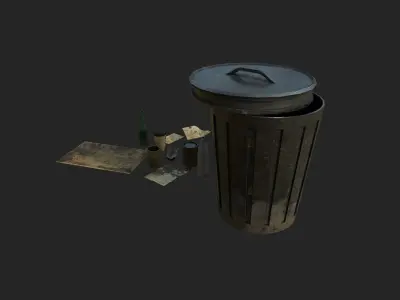 Garbage and Trash Low-poly 3D model