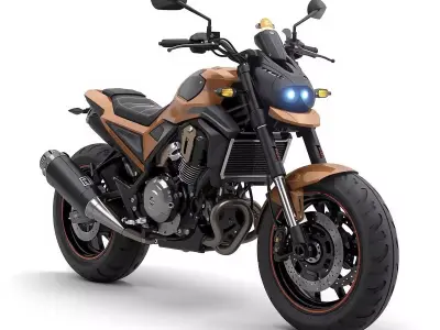 Futuristic Cartoon Off-Road Motorcycle 3D Model Low-poly 3D model